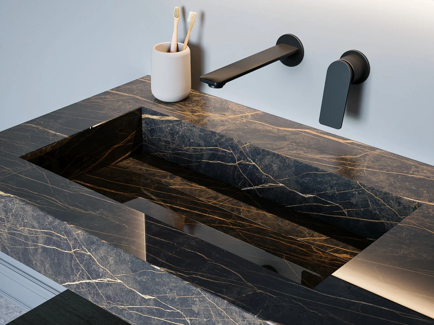 Freihängender fugenloser Waschtisch OLA