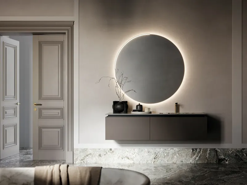 ALTO 10 Beige-Waschplatz in Gress-Steinoptik