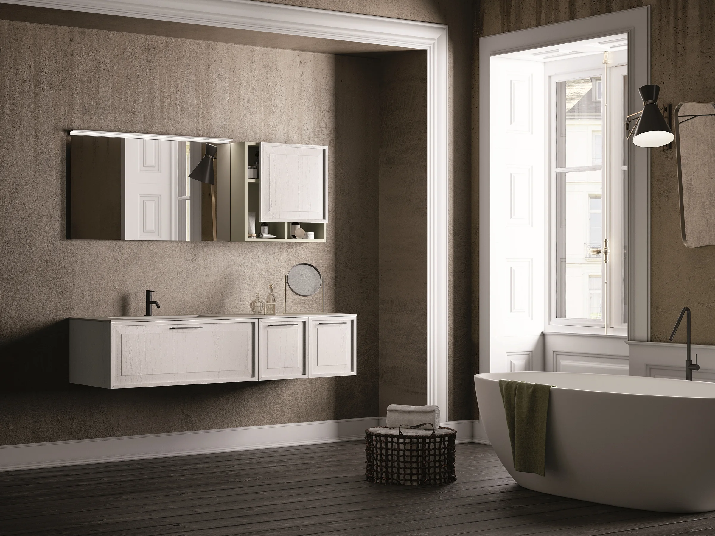 Naturtoene im Bad: Beige, Greige, Stein und Holz sauber lesen