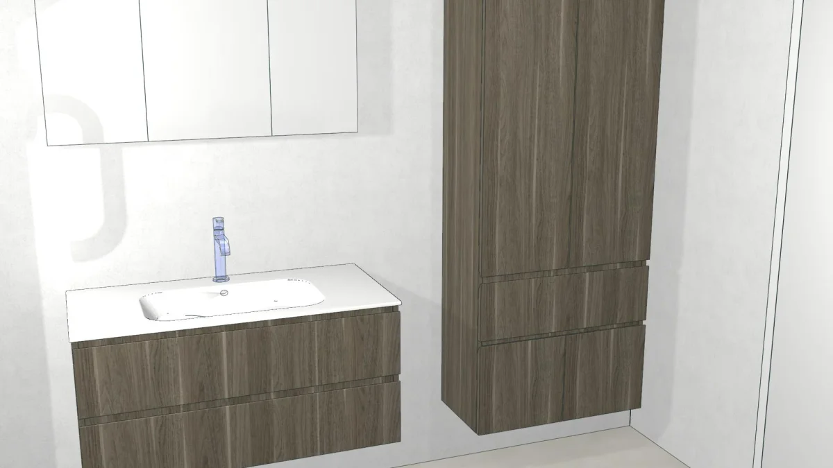 KERAMIK Waschplatz - Waschtisch mit Unterschrank