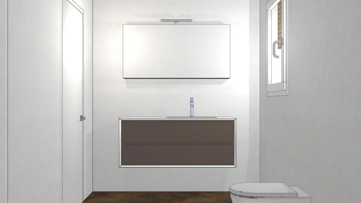 SolidTek Waschplatz - Waschtisch mit Unterschrank