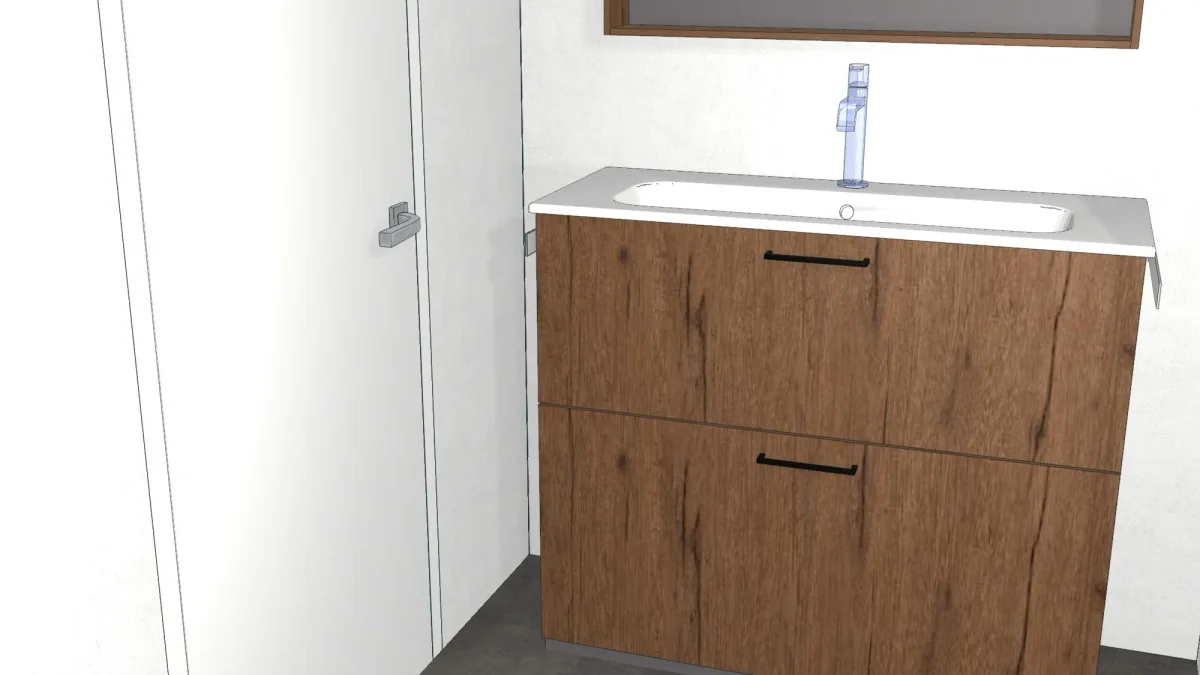 bodenstehender Waschplatz - Waschtisch mit Unterschrank