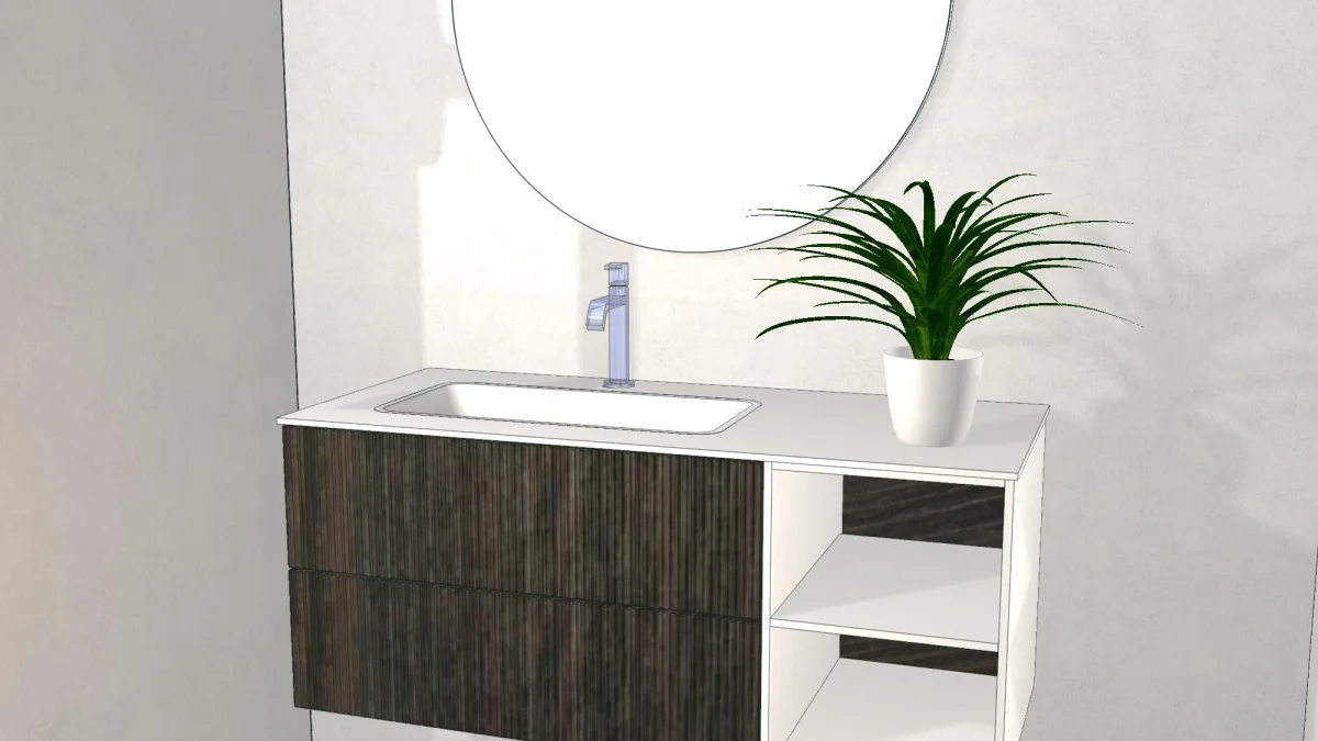 OCRITECH Waschplatz - Waschtisch mit Unterschrank