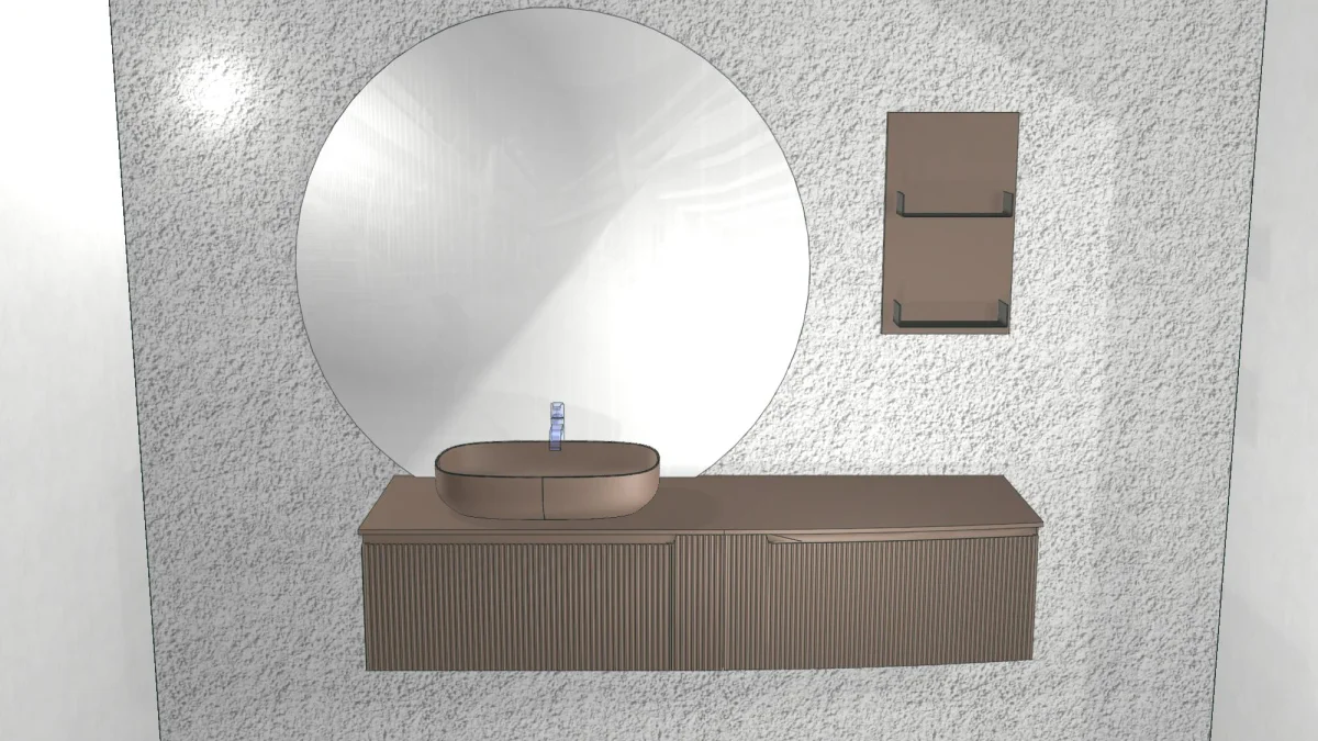 3D-Planung: 170 cm gerundete Auflagebecken-Lösung in Saalfelden