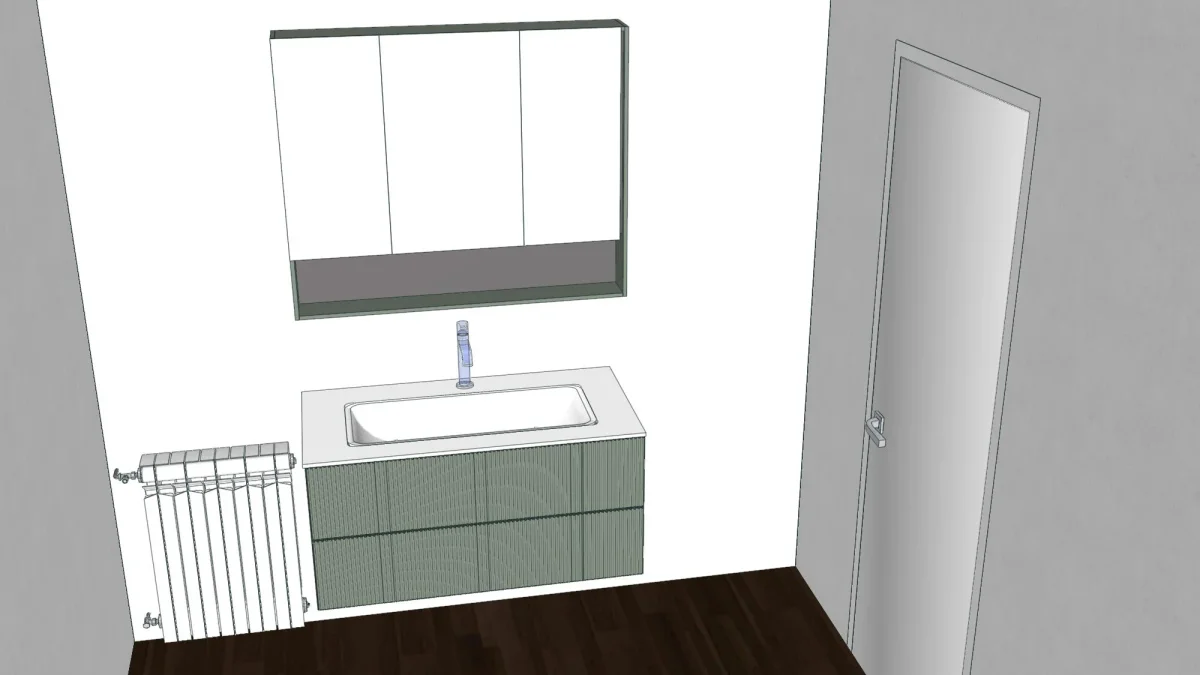 3D-Planung: CORIAN Waschplatz in Wien-Meidling