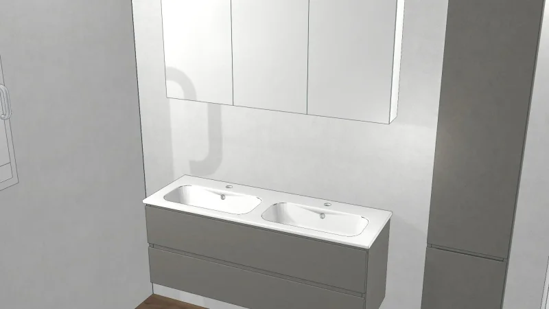 122 cm Doppelwaschtisch – Planungsbeispiel Aarau