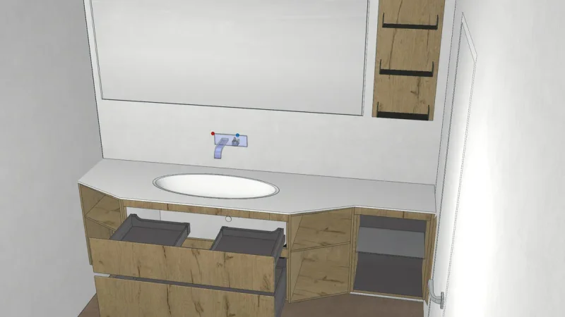 3D-Planung: Nischenlösung mit Tiefenversatz in Besigheim, Ansicht 1