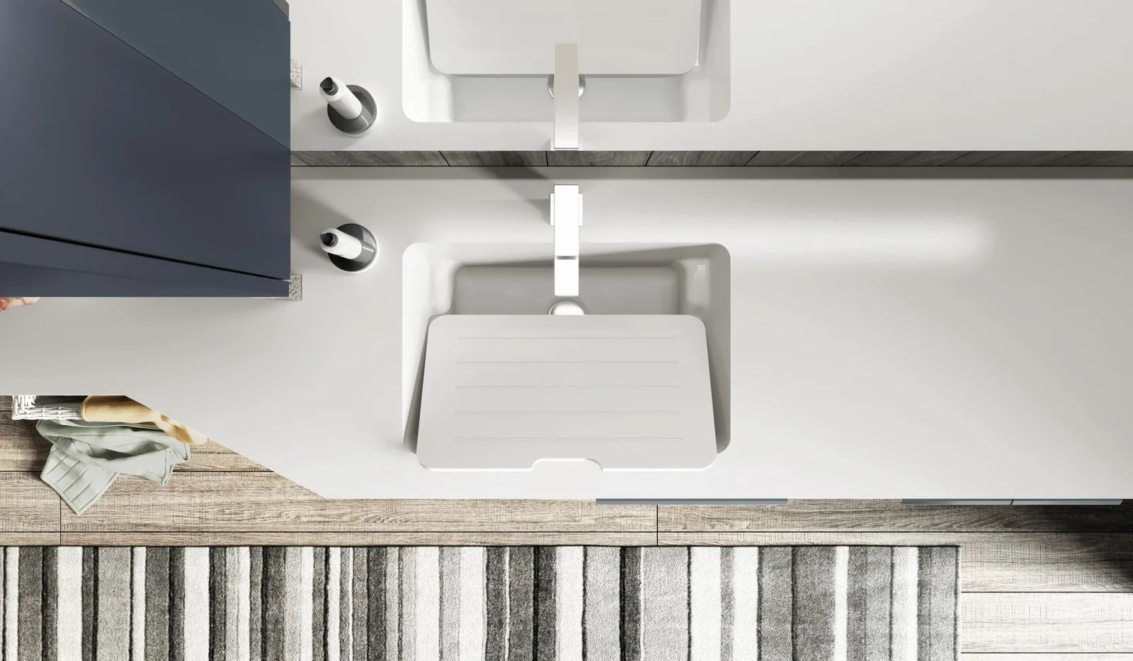 Waschmaschinenschrank im Bad — geschlossen