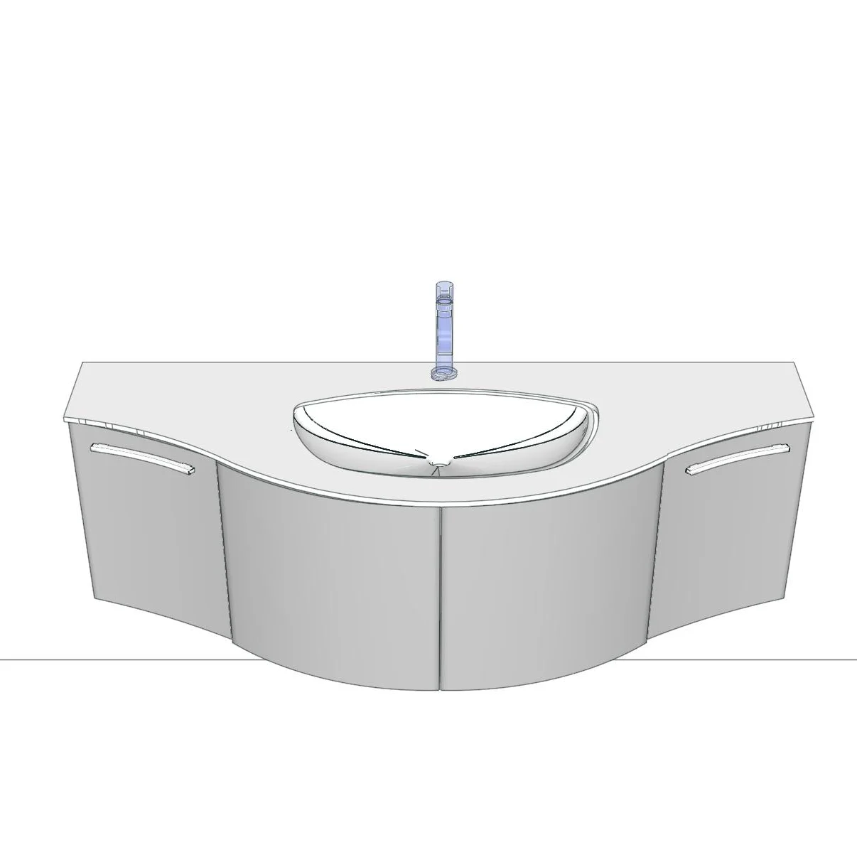 Gerundete Erweiterung x 2 - B 155 cm 