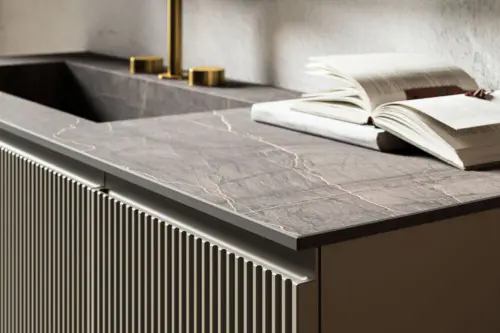 a book on a counter top