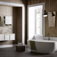 Waschtisch in Betonoptik mit fugenlos integriertem Becken – Bild 4