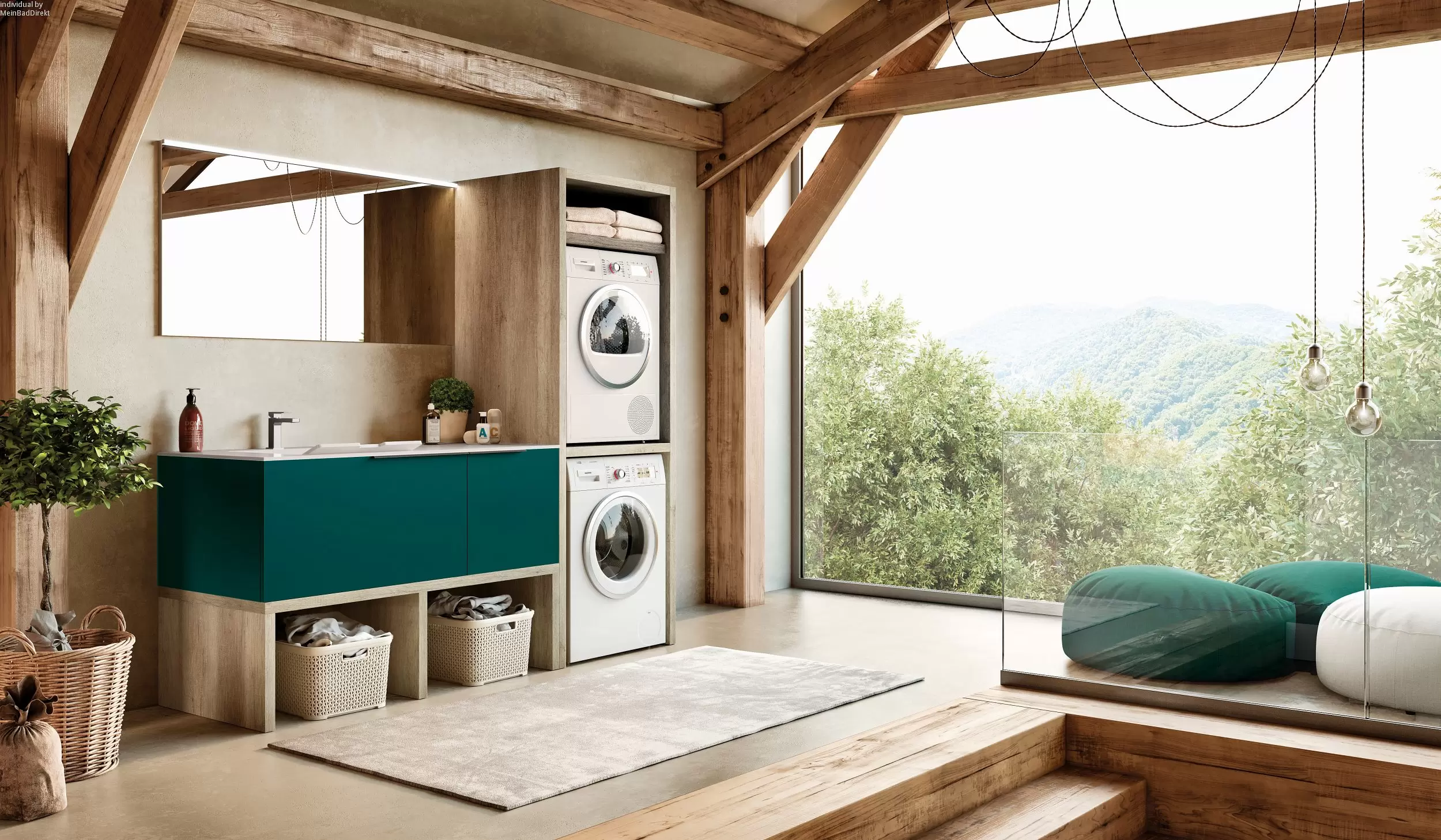 Kreative Waschmaschine integrierten, perfektes Möbel-Programm Laundry