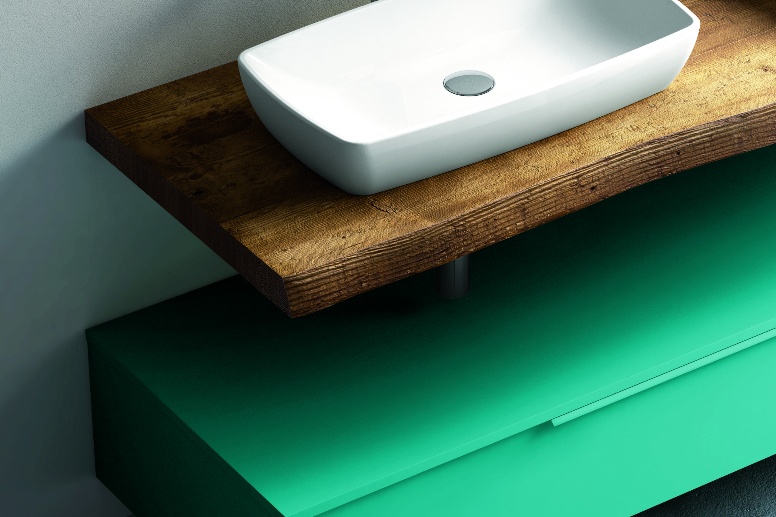Badmöbel Unterschrank grün mit Waschtisch - und vielen weiteren Farben erhältlich