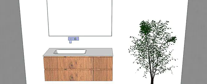 Waschtisch ohne Hahnloch - Waschtisch mit Unterschrank Badmöbel-Set 125 cm