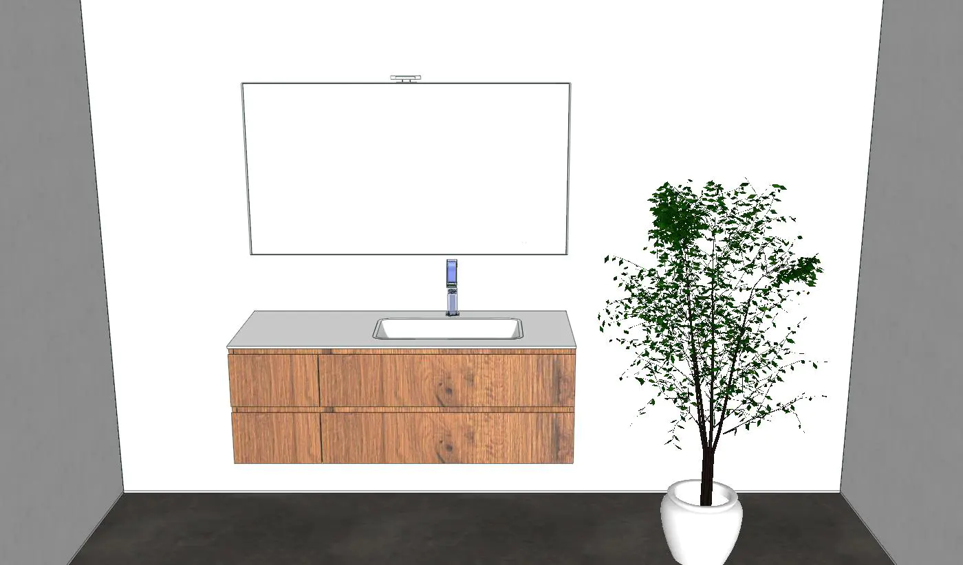 Waschtisch mit Unterschrank 135 cm Waschbecken mit Ablage links Waschtisch mit Unterschrank 135 cm Waschbecken mit Ablage links