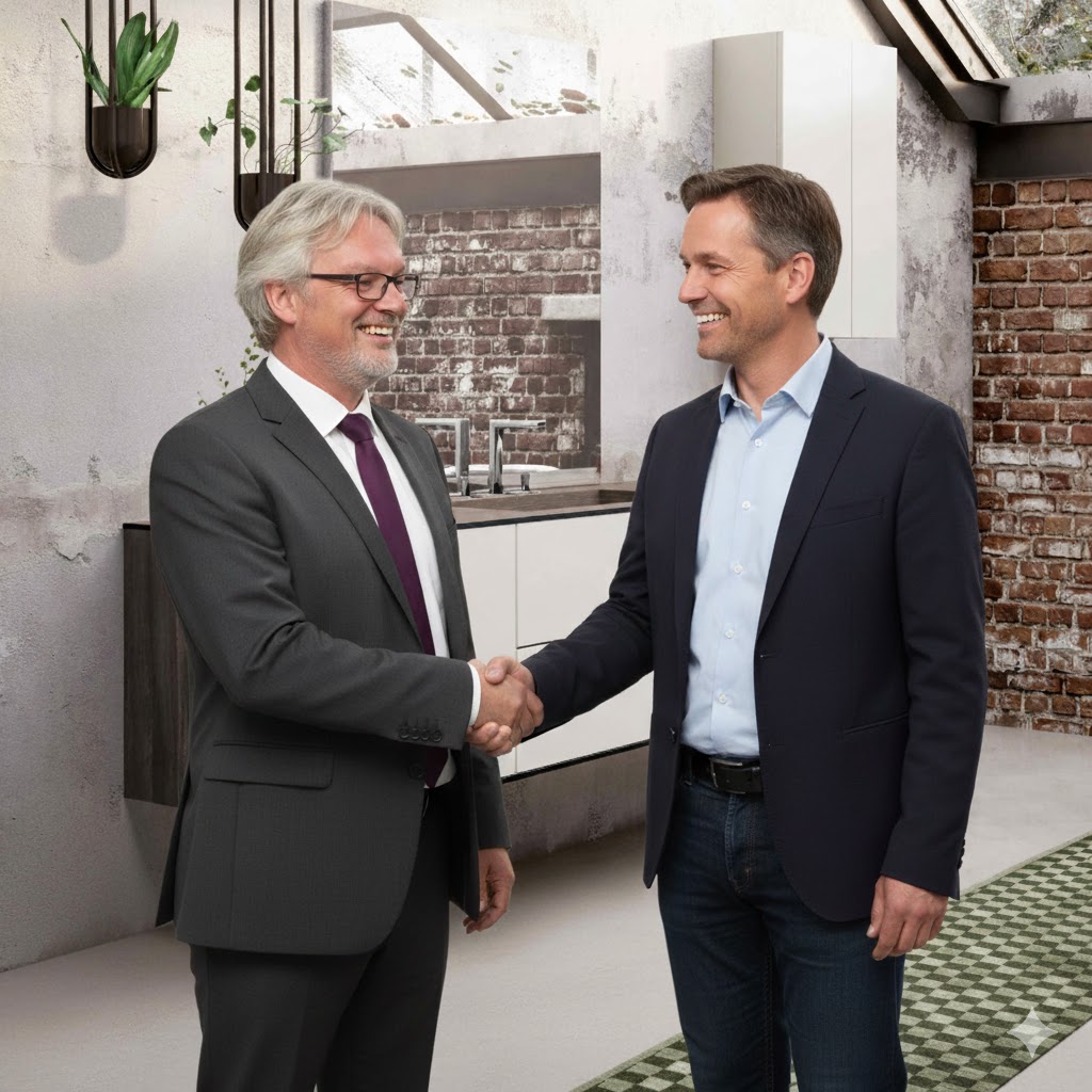 B2B-Handshake_Zusammenarbeit Qualitäts-Badmöbel und Waschtische - auch auf Maß. - 1