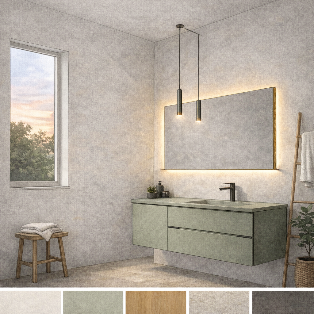 Waschtisch mit unterschiedlichen Tiefen