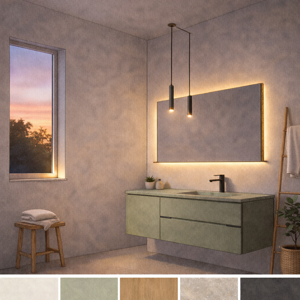 Waschtisch mit unterschiedlichen Tiefen