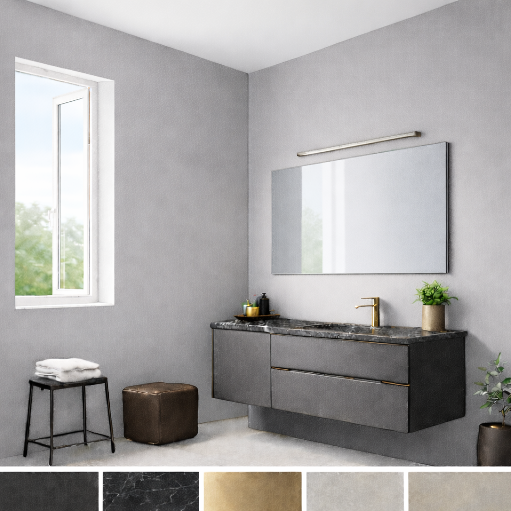 Waschtisch mit unterschiedlichen Tiefen