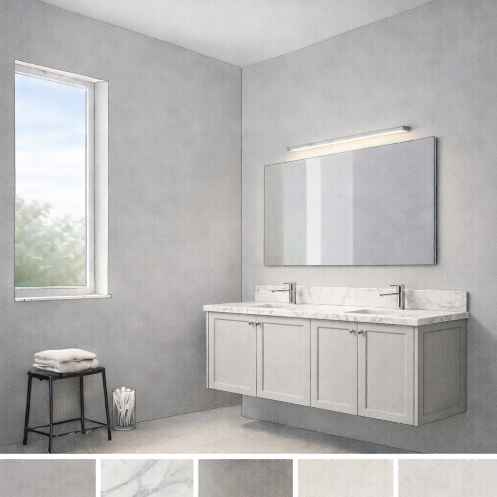 Waschtisch mit unterschiedlichen Tiefen