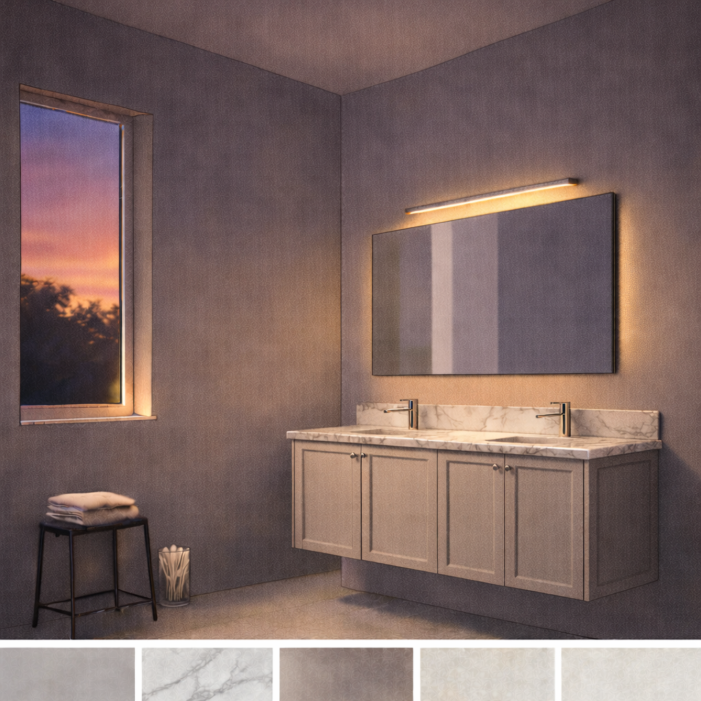 Waschtisch mit unterschiedlichen Tiefen